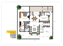KRC Shantiniketan - Luxury Individual Bungalows Floor Plan - Ground Floor East Facing Villa