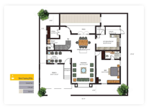 KRC Shantiniketan - Luxury Individual Bungalows Floor Plan - Ground Floor West Facing Villa