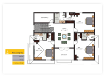 KRC Shantiniketan - Luxury Individual Bungalows Floor Plan - First Floor West Facing Villa
