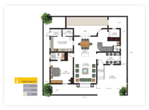 KRC Shantiniketan - Luxury Individual Bungalows Floor Plan - Ground Floor South Facing Villa