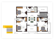 KRC Shantiniketan - Luxury Individual Bungalows Floor Plan - First Floor South Facing Villa