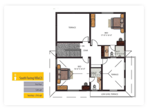 KRC Shantiniketan - Luxury Individual Bungalows Floor Plan - First Floor South Facing Villa 2